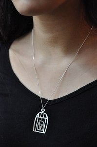 Image of Moving Bird Cage Necklace