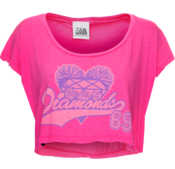 Image of Off The Shoulder Crop Top - Tri-Pink