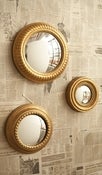 Image of Set of 3 Gold Leaf Convex Wall Mirrors