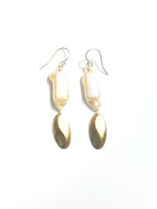 Image of Pearl and Vintage Drop Earrings 