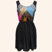 Image of Black Patchwork Dress
