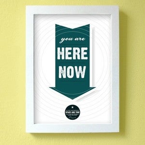 Image of you are here now - dark teal - large