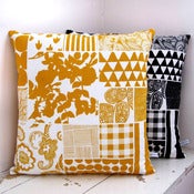 Image of Organic Patchwork Print Cushion