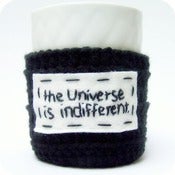 Image of Funny coffee mug Universe Is Indifferent crochet handmade