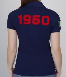 Image of Womens Agama Label 1960 Polo Blue