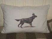 Image of Setter Dog with Crown Cushion Cover