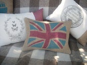 Image of Union Jack Rustic Hessian Cushion