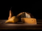 Image of Bosc pears, aged Gruyere, Pain De Champagne
