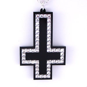 Image of Crystal Inverted Cross Necklace