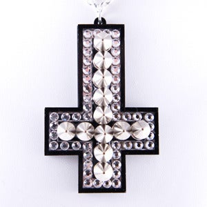 Image of Spike & Crystal Inverted Cross Necklace