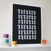 Image of Moka Express print - white ink on black paper