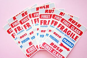 Image of Vintage mail stickers