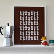 Image of Moka Express silkscreen print - white ink on coffee