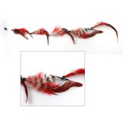 Image of SALE! 18" Long Clip In Grizzly and Red Feather Hair Extension