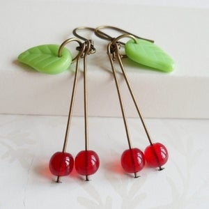 Image of Quirky Sweet Cherry Earrings