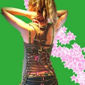 Image of Dirty Monkey Slash Back Brown/Pink Vest Dress