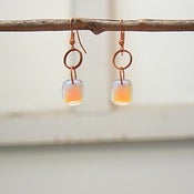 Image of Purple/pink/salmon dichroic glass earrings