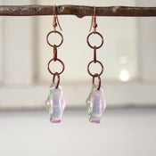 Image of Purple/pink/green dichroic glass earrings