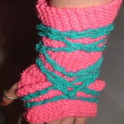 Image of Pink 'N' Blue Knitted Glove/Arm Warmer
