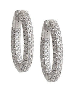 Image of Kara Ackerman <i>Talulah <i/> Small Vermeil Micro Pave Set Hoops in White