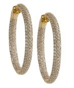 Image of Kara Ackerman <i>Talulah <i/> Medium Vermeil Micro Pave Set Hoops in Yellow