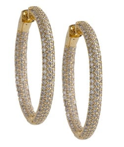 Image of Kara Ackerman <i>Talulah <i/> Medium Vermeil Micro Pave Set Hoops in Yellow