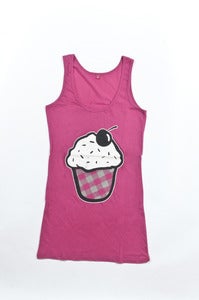 Image of Cupcake Vest Dress - Girls Raspberry