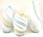 Image of White swirl vase set