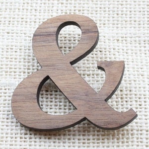 Image of Ampersand Brooch - Walnut or Maple