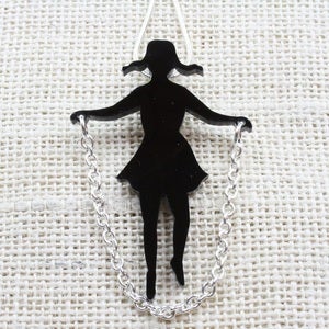 Image of Skipping Girl Pendant - Scarlet, Black or Cream