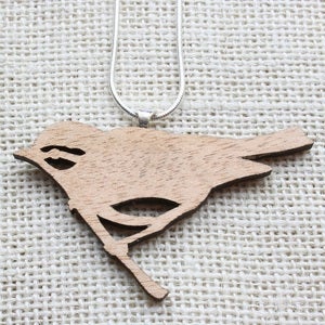 Image of Bird on a Branch Pendant - Walnut or Maple