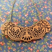 Image of Lace Collar Bib Pendant - Maple or Walnut
