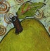 Image of Original Painting Green Pear with Swirls