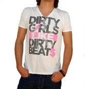 Image of DIRTY GIRLS LIKE DIRTY BEATS Men's V-Neck in Black or White