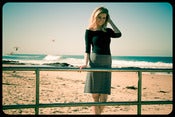 Image of The Getaway Skirt Grey Black stripe by Miss Fancypants SALE $55