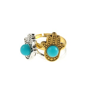 Image of Evil Eye. Hamsa Hand Ring