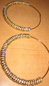 Image of Gold crystal encrusted hoop earrings