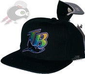 Image of Vintage Tampa Bay Devil Rays Black Retro Snapback Cap Hat
