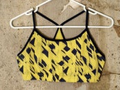 Image of Yellow & Navy Patterned Sportsbra