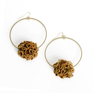 Image of victorian ruffle pom pom earrings