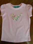 Image of Short Sleeve Applique Bird T  Pink or white