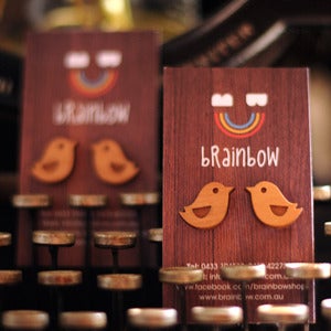 Image of Wooden Bird Earring