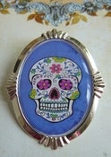 Image of ♥ Sugar Skull ♥ large brooch ~ purple