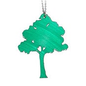 Image of Ltd. Edition Tree Necklace made from a recycled GREEN VINYL record.