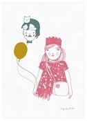 Image of NEW Girl With Balloons A3 Screen Print