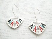 Image of Silver Handcut Aztec Earrings 