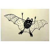 Image of Hiroshi Bat to Black limited edition screen print