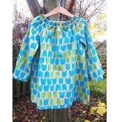Image of turquoise and green tulip tunic, by Kitschy Coo