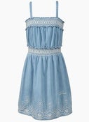 Image of S012-GUESS Girls Smocked Chambray Dress
