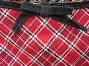 Image of Red plaid mini purse with/ Black Bow